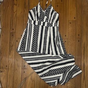 Black and White Striped Maxi Dress